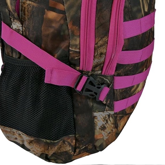 E-Z Tote Large Camo Backpack with Pink Accents - Picture 4 of 16